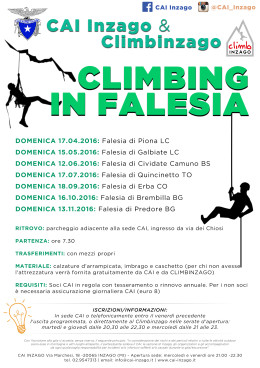 uscite falesia climbinzago e CAI